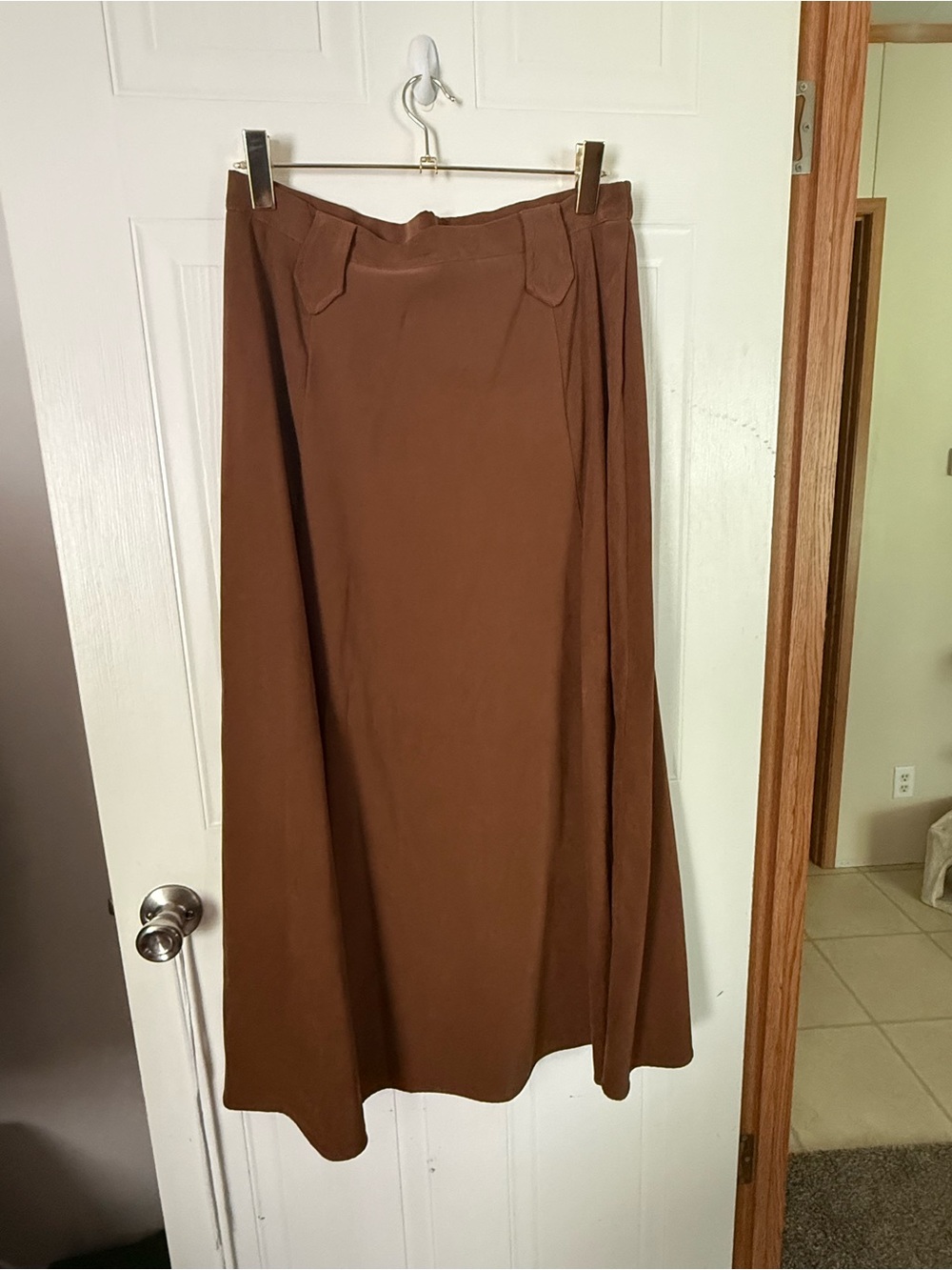 Others Follow Brown suede Maxi Skirt